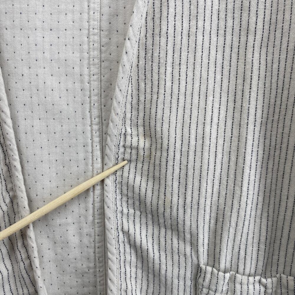 Eileen Fisher Jacket XL Reversible Organic Cotton Open Front Polka Stripe Beige - Picture 9 of 14